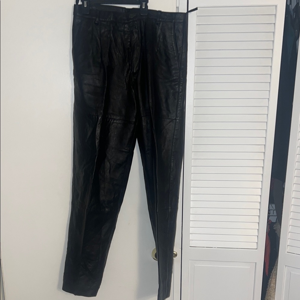 Men's Black Leather Pants